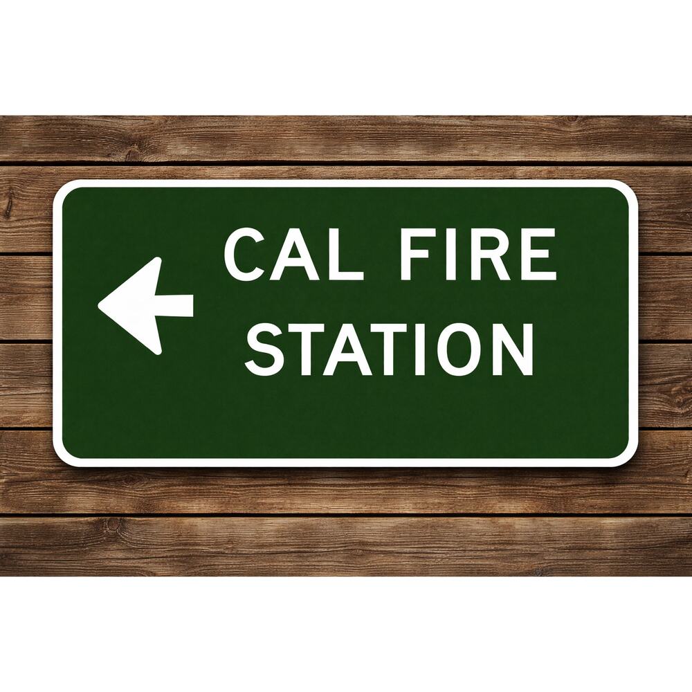 California Fire Station Road Sign Highway Interstate Travel CAL